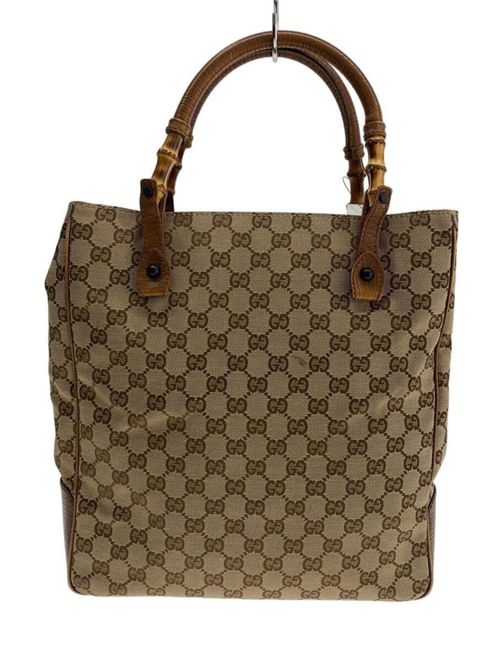 Gucci GG Canvas Bamboo Tote Bag brown monogram canvas
